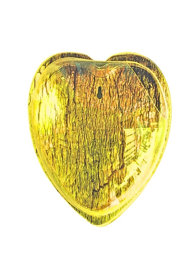 حوض سمك أصفر على شكل قلب مقاس 15 بوصة يُعلق على الحائط - بدون قاعدة | حوض أسماك عصري للمنزل والمكتب والمقهى | تصميم موفر للمساحة | حوض سمك أنيق وحوض نباتات | تصميم صغير الحجم - Image 1